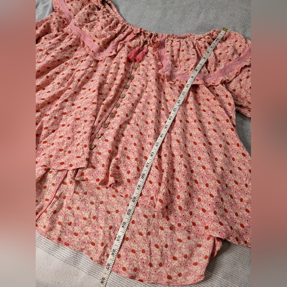 FREE People pink peasant blouse size S - Picture 11 of 12
